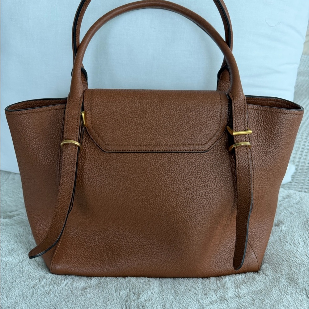 Authentic Prada Caramel Vitello Leather Satchel with Gold Hardware - Picture 2 of 9